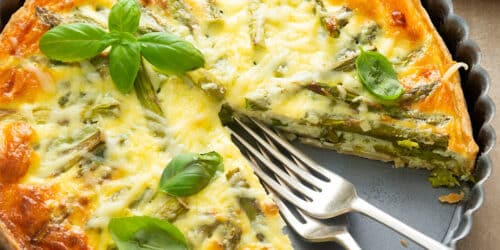 Asparagus, Basil and Pecorino Tart